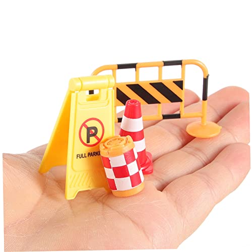 FRCOLOR 62 Stück Teiliges Miniatur Verkehrsschild Spielset Realistische Straßenabsperrungen und Baustellenschilder Leichtes Lernspielzeug zur Verkehrserziehung für und Einfach zu Lagern von FRCOLOR