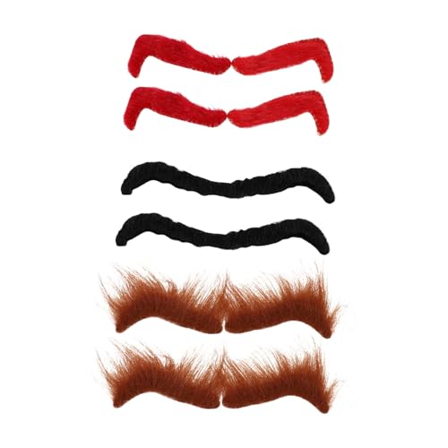 FRCOLOR 6Paare Selbstklebende Augenbrauen Für Halloween Kostümparty Wiederverwendbare Langlebige Künstliche Augenbrauen Für Bühnenauftritte Lustige Requisiten von FRCOLOR