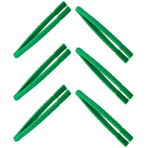 FRCOLOR 6 Stücke Kinder Plastik Pinzetten Flachkopf Pinzette für Feinmotorik Training Schulmaterial Insekten Sammeln und Wissenschaftliche Experimente von FRCOLOR