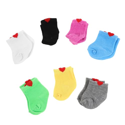 FRCOLOR 7 Paare Puppensocken Bunte Puppenzubehör Socken für Rollenspiele Weiche Socken für Amerikanische Figuren im Vielfältige Stylingmöglichkeiten von FRCOLOR