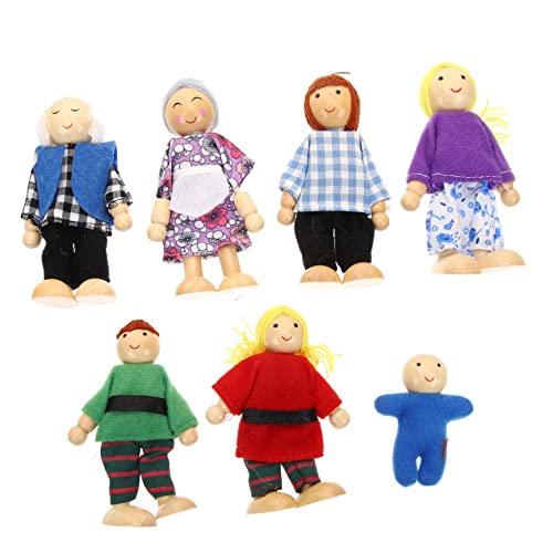 FRCOLOR 7 Stück Teiliges Holzpuppenfamilien für Kreatives Rollenspiel Bewegliche Figuren für Puppenhaus für Fantasievolles Spiel und Geschichtenerzählen Sicher und Langlebig FRCOLOR 7 Stück Teiliges Holzpuppenfamilien für Kreatives Rollenspiel Bewegliche Figuren für Puppenhaus für Fantasievolles Spiel und Geschichtenerzählen Sicher und Langlebig von FRCOLOR