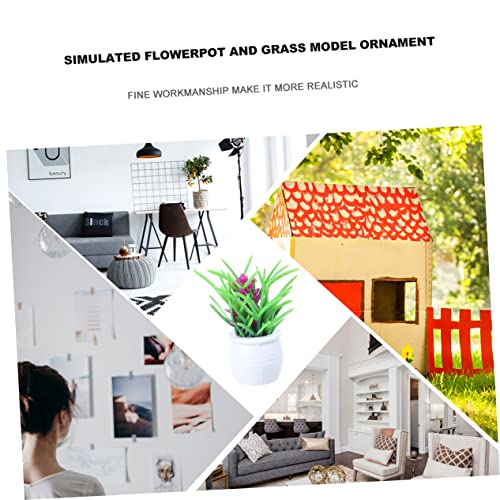 FRCOLOR 7 Stück Teiliges Miniatur Blumentopf Künstliche Bonsai Dekoration Realistische Kleine Topfpflanzen für DIY Detailreiche Simulation für Puppenhaus und Schreibtischdekoration von FRCOLOR