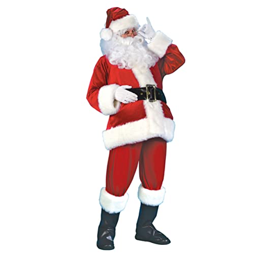 FRCOLOR 7 Stück Teiliges Santa Claus Kostüm Xl Kreatives Weihnachtsmann Outfit mit Mütze Oberteil Hose Gürtel Handschuhen und Stiefelüberzügen Atmungsaktiv Unisex für Xmas Party und FRCOLOR 7 Stück Teiliges Santa Claus Kostüm Xl Kreatives Weihnachtsmann Outfit mit Mütze Oberteil Hose Gürtel Handschuhen und Stiefelüberzügen Atmungsaktiv Unisex für Xmas Party und von FRCOLOR