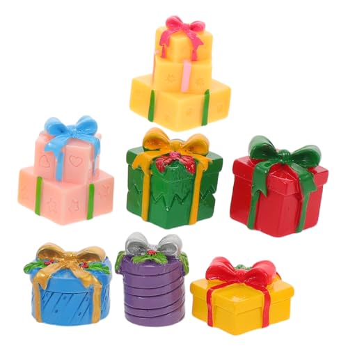 FRCOLOR 7 Stück Weihnachtsgeschenkbox Dekoration Harz Crafts Ornamente Puppen-Weihnachtsszenen-Layout-Dekor Dekoration für Weihnachtsfeiern Miniatur-Ornament-Kit für Weihnachten FRCOLOR 7 Stück Weihnachtsgeschenkbox Dekoration Harz Crafts Ornamente Puppen-Weihnachtsszenen-Layout-Dekor Dekoration für Weihnachtsfeiern Miniatur-Ornament-Kit für Weihnachten von FRCOLOR