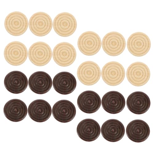 FRCOLOR 72 Stück Holz Schachspiel Zubehör Teiliges aus Hellen und Dunklen Runden Holz Spielsteinen Leichte Kompakte Schach und Dame Figuren für Brettspiel Unterhaltung und Ersatzteile von FRCOLOR