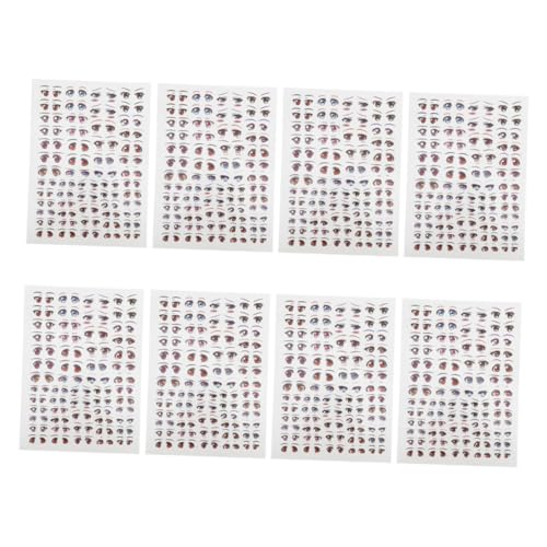 FRCOLOR 8 Blatt Cartoon Augen Aufkleber Selbstklebende Augensticker für Puppenherstellung Teiliges für Kreative DIY Projekte und Tonpuppen Zubehör von FRCOLOR