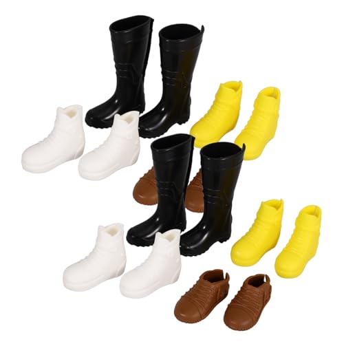 FRCOLOR 8 Paare Miniatur Puppenschuhe Puppenstiefel und Freizeitschuhe Realistische Spielzeugschuhe für Puppen Vielseitiges Zubehör für Puppenhaus und Kinderspiel Dekorativ und Tragbar von FRCOLOR