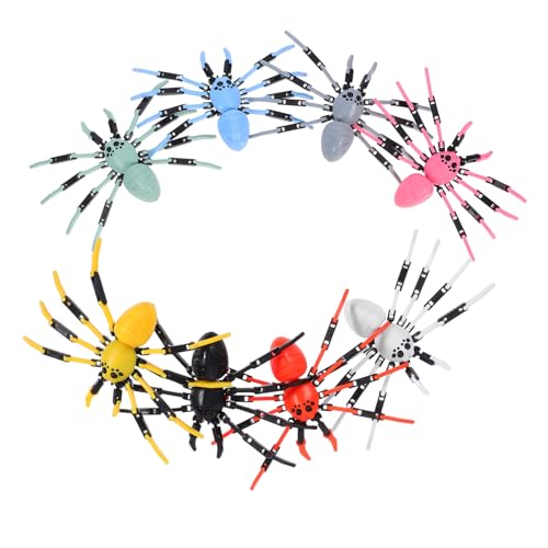FRCOLOR 8 Stück Bewegliche Spinnenfiguren Riesige Insektenmodelle für Halloween Dekorationen und DIY für Partys und Streiche von FRCOLOR