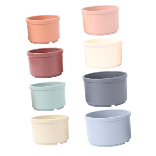 FRCOLOR 8 Stück Buntes Teiliges Stapelbecher für Kreatives Geometrisches Badespielzeug Hand Auge Koordination und Fantasie Leichtes Tragbares Puzzle Badewannenspielzeug für Jungen und von FRCOLOR