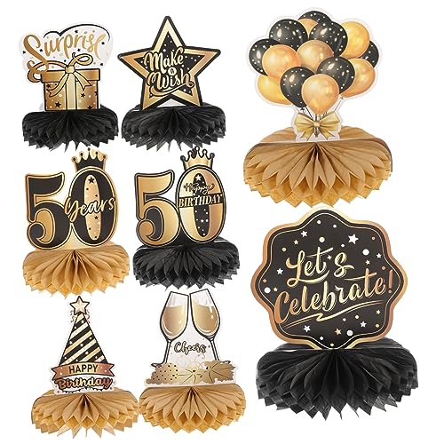 FRCOLOR 8 Stück Geburtstag Dekoration Teiliges Bienenwaben Tischdeko für Frauen und Männer Birthday Party Supplies Ornamente für Unvergessliche Feiern von FRCOLOR