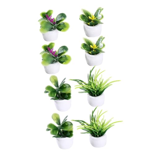 FRCOLOR 8 Stück Miniaturpflanzen Teilig Realistische Bonsai Dekoration für Puppenhaus und Mini Lebensmittelechtes Resin für Kreative von FRCOLOR