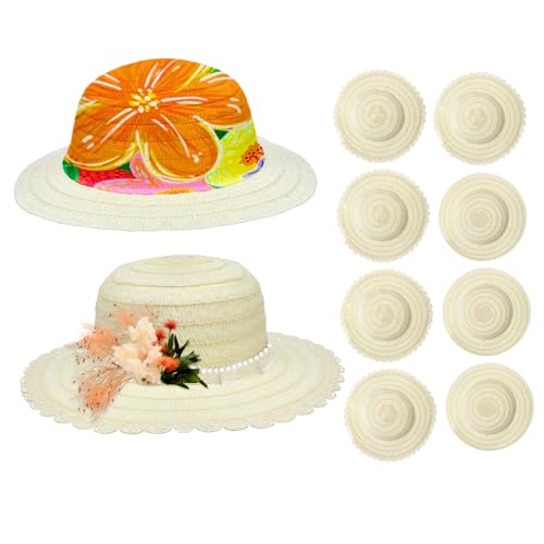 FRCOLOR 8 Stück Teiliges DIY Strohhut für Mädchen Weiße Unbemalte Sonnenhüte zum Bemalen Kreative Bastel Halbhüte mit Glatter Oberfläche für Handarbeit und Schulprojekte FRCOLOR 8 Stück Teiliges DIY Strohhut für Mädchen Weiße Unbemalte Sonnenhüte zum Bemalen Kreative Bastel Halbhüte mit Glatter Oberfläche für Handarbeit und Schulprojekte von FRCOLOR