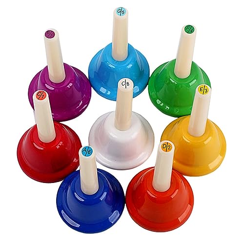FRCOLOR 8 Stück Teiliges Handglocken Bunte Hand Bell mit Klarem Leichtes Musikspielzeug für Kindergarten Frühe der Hand Auge Koordination Lerninstrument von FRCOLOR