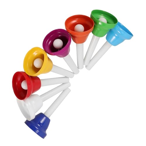 FRCOLOR 8 Stück Teiliges Handglocken Set Noten Bunte Diatonische Metallglocken Musikinstrument für Kleinkinder Musikspielzeug Musikalische Früherziehung Kindergarten Unterricht Party von FRCOLOR