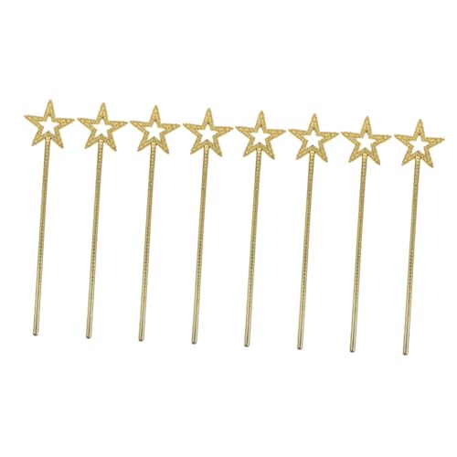 FRCOLOR 8 Stück Teiliges Handliche Plastik Magische Stäbe für Goldene Sternform Leicht und Vielseitig für Kostüme Party Halloween und Bühnenauftritte für Mädchen und Jungen von FRCOLOR