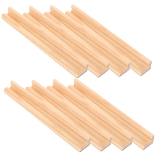 FRCOLOR 8 Stück Teiliges Holz Domino Ständer Buchstaben Basis DIY Zubehör für Kartenhalter Desktop Domino Racks Multifunktionale Holzspielzeug Halter für Bastelholz und Spiele von FRCOLOR