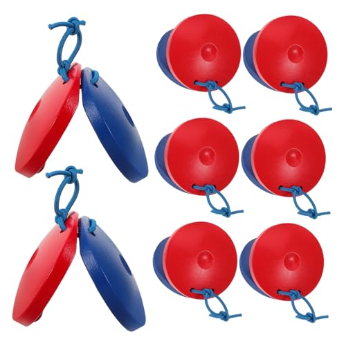 FRCOLOR 8 Stück Teiliges Holz Kastagnetten Ergonomisch für Kleine Hände Handliche Finger Rhythmus Instrumente Orff Musikpädagogik für Familienaktivitäten und Frühe Musikerziehung von FRCOLOR