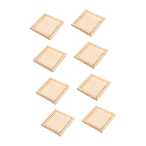 FRCOLOR 8 Stück Teiliges Holztabletts für Cube Puzzle Stabile Aufbewahrungsschalen aus Naturbelassenem Holz Kindersicher Langlebig und Glatt Poliert für Ordentliche Spielzimmerordnung von FRCOLOR