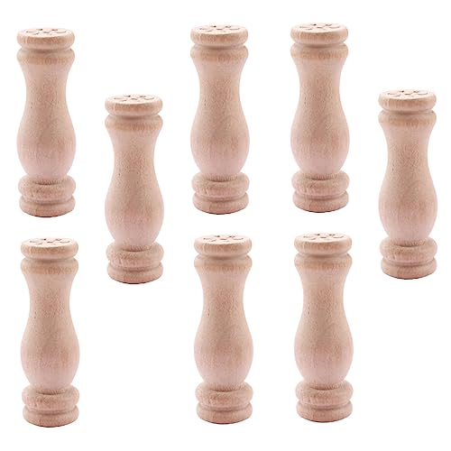 FRCOLOR 8 Stück Teiliges Mini Holzsäulen Puppenhaus Zubehör Miniatur Möbel für Eltern Junge Mädchen Spiele und Rollenspiele von FRCOLOR