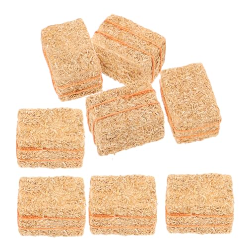 FRCOLOR 8 Stück Teiliges Mini-strohballen- Miniatur Heuhaufen für Puppenhaus Herbstliche Bauernhof-Dekoration Leicht und Kompakt als DIY Zubehör und Fotorequisite für Miniatur-landschaften von FRCOLOR