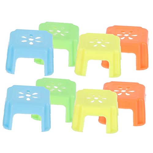 FRCOLOR 8 Stück Teiliges Miniatur Hocker Bunte Kunststoff Minihocker Detailreiche Puppenhausmöbel Realistische Miniaturstühle für Puppenhaus Dekoration und DIY von FRCOLOR