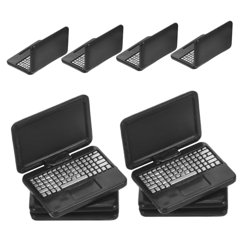 FRCOLOR 8stücke Miniatur-Laptop Für Puppenhäuser Kleiner Spielzeug-Computer Faltbar Aus Kunststoff Detailreich Zum Öffnen Und Schließen Accessoire Für Puppenhausdekoration Von von FRCOLOR