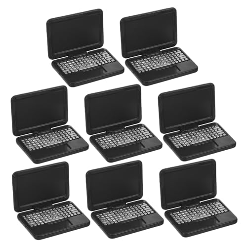 FRCOLOR 8 Stück Teiliges Miniatur Notebook Faltbare Laptops für Pädagogisch Realistische Mini Computer für Rollenspiele Frühe Technikförderung und Kreative Puppenhaus Dekoration von FRCOLOR