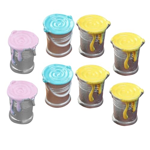 FRCOLOR Kleiner 8 Stück für Puppenhaus Miniatur Farbeimer Dekoration für Kleiner Haus Modelle Realistische Requisiten für Spielzeug und Fotografie von FRCOLOR