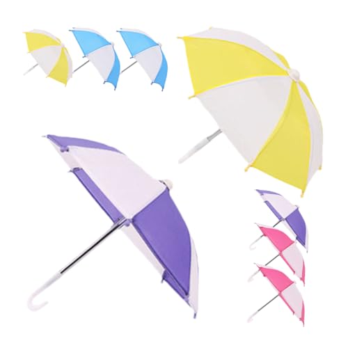 FRCOLOR 8 Stück Teiliges Miniatur Puppenschirm Farbenfrohe Kleine Regenschirme aus Robustem Material für Puppenhausdeko Rollenspiele und Fotorequisiten Kompakt und Realistisch Gestaltet von FRCOLOR