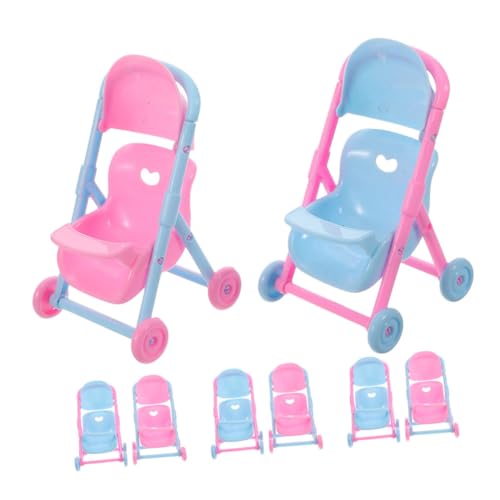 FRCOLOR 8 Stück Teiliges Miniatur Puppenwagen Detailreiches Langlebiges für Rollenspiele Kompakt und Tragbar Realistische Puppenwagen für Puppenhaus Zubehör von FRCOLOR