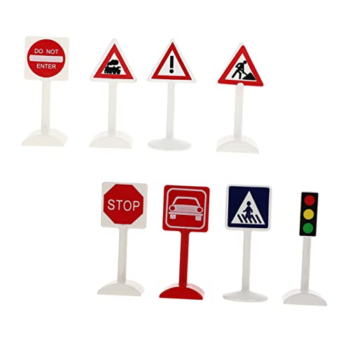 FRCOLOR 8 Stück Teiliges Set Miniatur Verkehrszeichen Sandtisch Dekoration für Miniatur Landschaften für DIY Projekte und Pädagogisches von FRCOLOR