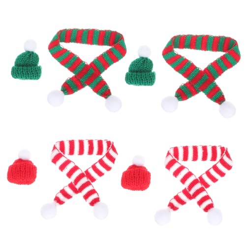 FRCOLOR 8 Stück Teiliges Weihnachtsmini Hüte und Schals für Weinflaschen Festliche Dekoration für Partys Strapazierfähiges Strickmaterial Geschenkidee für Feiertage von FRCOLOR