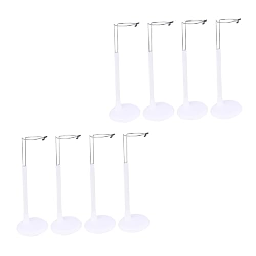 FRCOLOR 8 Stück Teiliges Weißes Puppenständer aus Robustem Kunststoff Höhenverstellbare Puppenhalterung für Puppenzubehör und Display Sicherer Halt für Sammler und Kinderzimmer von FRCOLOR