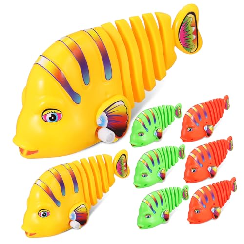 FRCOLOR 8 Stück Teiliges Wind Up Fischspielzeug Langlebige Badewannenspielzeuge mit Süßem Meeresdesign für Motorikförderndes Wasserspielzeug für Pool und Planschbecken von FRCOLOR