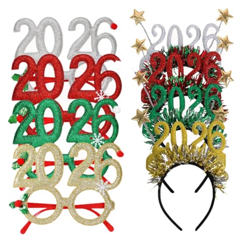 FRCOLOR 8 Stück Teiliges Year Party mit Glitzer Zahlen Headbopper und Brillenrahmen Festliches Accessoire für Silvester Fotos Vielseitig für Familienfeiern und Große Partys FRCOLOR 8 Stück Teiliges Year Party mit Glitzer Zahlen Headbopper und Brillenrahmen Festliches Accessoire für Silvester Fotos Vielseitig für Familienfeiern und Große Partys von FRCOLOR