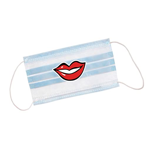 FRCOLOR 80 Stück Maskendekor Aufkleber Lippen Muster Selbstklebend Abziehbar Langlebig Kunststoff für Gesichtsmasken Deko Service Branche von FRCOLOR