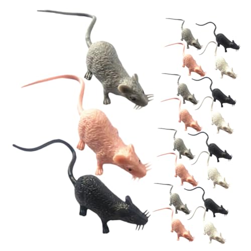 FRCOLOR 80 Stück Teiliges Mini Mäuse Figuren Realistisch Detailliert Lebensechte Deko für Garten Terrasse Halloween Vielseitig Einsetzbar als Spaßobjekt und Lernspielzeug Farblich Sortiert von FRCOLOR