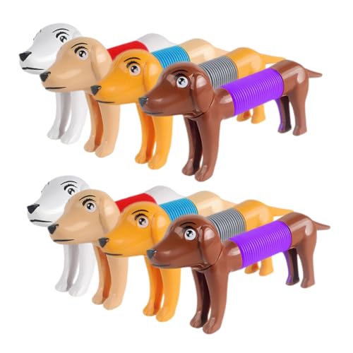 FRCOLOR 8Stücke Mini Hunde Pop Tube Teiliges Dehnbares Stressabbau für Hunde Geeignet für Zuhause und Büro Glatte Oberfläche und Hohe Strapazierfähigkeit von FRCOLOR