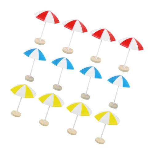 FRCOLOR 8Stücke Miniatur Strand Regenschirm Puppenhaus DIY Deko Blauer Gelber für Mikro Landschaften Garten Dekoration und Miniaturgärten von FRCOLOR