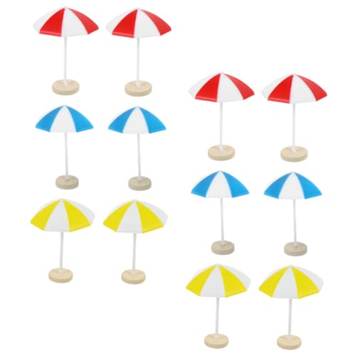 FRCOLOR 8Stücke Miniatur Strandschirme für Puppenhaus Dekoration Mikro Landschaftszubehör Blau und Gelb für Strand Layouts und Kreative Szenen von FRCOLOR