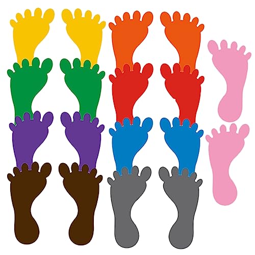 FRCOLOR 9 Paare Bunte Fußabdruck Aufkleber Kinderboden Sticker Selbstklebend rutschfest PVC Fußabdruck Decals Für Kindergarten Kinderzimmer Flur Mall Busstop Zufällige Zufällige Farbe von FRCOLOR