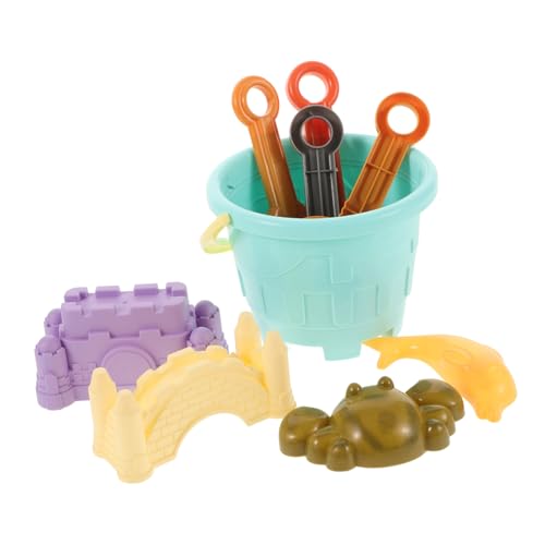 FRCOLOR 9 Stück Teiliges Sandspielzeug Set für Sandburg mit Schaufel Eimer Sandformen und Wasserkanne für Strand und Sandkastenaktivitäten von FRCOLOR