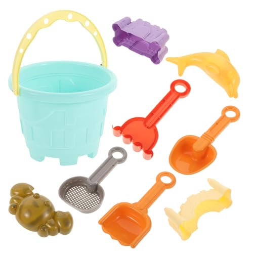 FRCOLOR 9 Stück Teiliges Sandspielzeug Set für Strandspielzeug Eimer Schaufel Rechen und Sandförmchen für Kreative Sandburgen Am Strand Garten von FRCOLOR