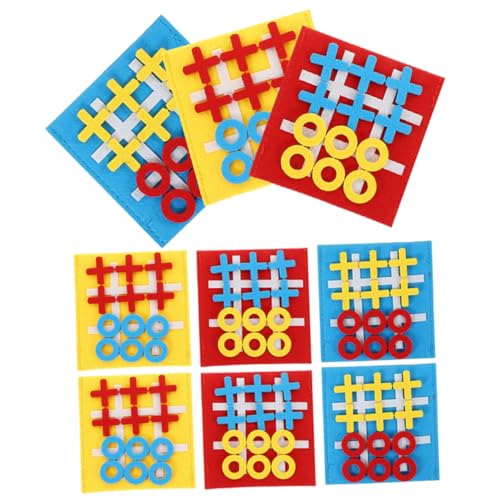FRCOLOR 9 Stück Teiliges Toe Brettspiel aus Filz Farbenfrohes Mini zur Kognitiver Fähigkeiten Pädagogisches Logikspiel Interaktives Denkspielzeug für Altersgruppen von FRCOLOR