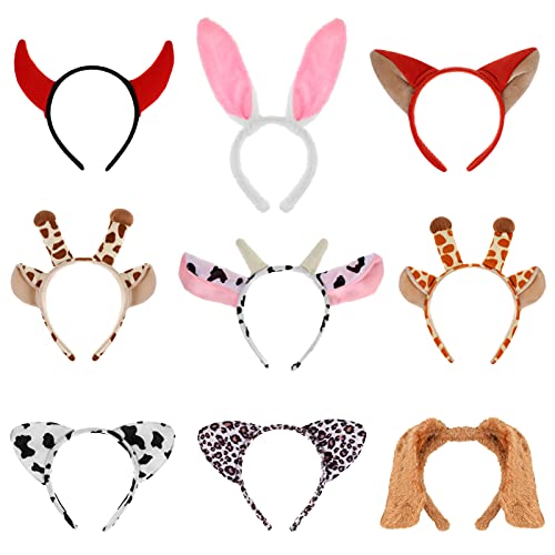 9 Stücke Tier Ohren Haarreif Cartoon Tier Haarreifen Wildtier Cosplay Kostüm Accessoire für Halloween Thema Party Kinder Erwachsene 9 Stücke Tier Ohren Haarreif Cartoon Tier Haarreifen Wildtier Cosplay Kostüm Accessoire für Halloween Thema Party Kinder Erwachsene von FRCOLOR