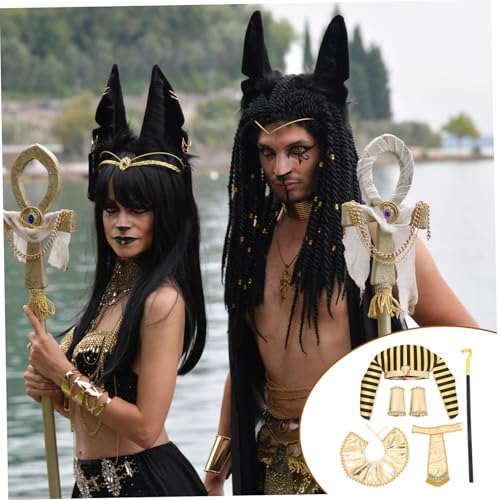 FRCOLOR Ägyptisches König Kostümset mit Verstellbaren Accessoires Umfassendes Party Halloween Outfit Geeignet für Cosplay und Themenveranstaltungen Authentisches Verkleidungszubehör FRCOLOR Ägyptisches König Kostümset mit Verstellbaren Accessoires Umfassendes Party Halloween Outfit Geeignet für Cosplay und Themenveranstaltungen Authentisches Verkleidungszubehör von FRCOLOR