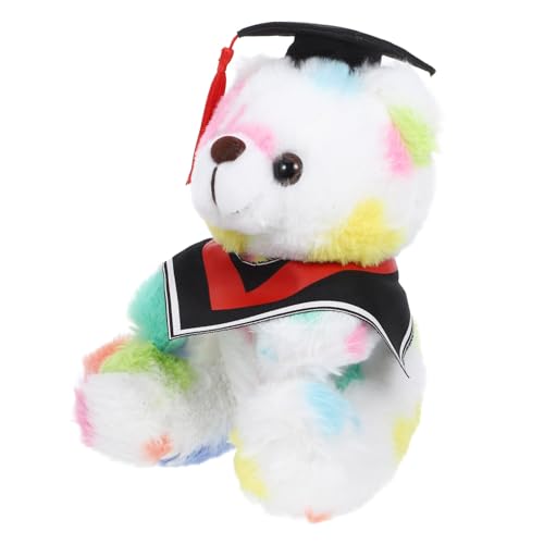 FRCOLOR Abschluss Bärenpuppe mit Schal Kuscheliges Plüschtier für Graduierung Süßes für Absolventen und Feierlichkeiten Hochwertige Verarbeitung und Handgefertigt für Zuhause Dekoration von FRCOLOR