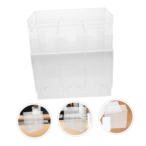 FRCOLOR Acryl Kartenbox Transparent Robuster Kartenhalter Organizer für Sammelkarten Visitenkarten und Trading Cards Platzsparend Leicht zu Reinigen als Grußkarten Organizer und Ausweis von FRCOLOR