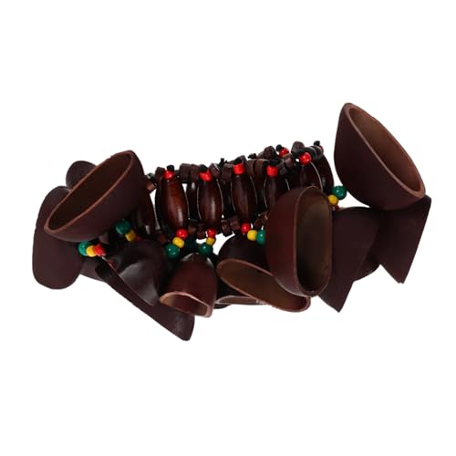 FRCOLOR Afrikanisches Tribal Style Handglocken Armband aus Nussschalen Vielseitiges Perkussionsinstrument für Trommelbegleitung Handgefertigter Schmuck für Kultur und Musik von FRCOLOR