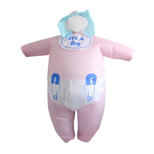 FRCOLOR Aufblasbare Wrestling-Kleidung Kostüm aufblasen Halloween Aufblasbare Kostüme für Erwachsene sprengen aufblasbares Outfit Aufblasbares Kostüm für Erwachsene, lustig Polyester Rosa von FRCOLOR